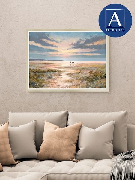 Artko Champagne Sea Breeze Stroll By Michael Sanders Framed Art (Y00720) | £110