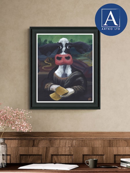 Artko Black Mona Lisa By Geoff Beckett Framed Art (Y00724) | £90