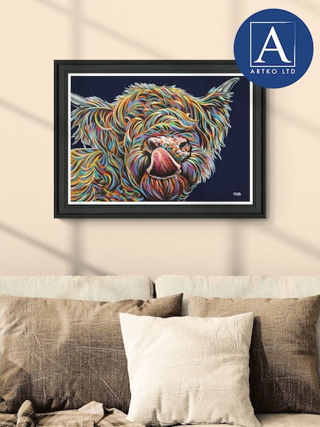 Artko Black Highland Smooch By Carolee Vitaletti Framed Art (Y00738) | £100