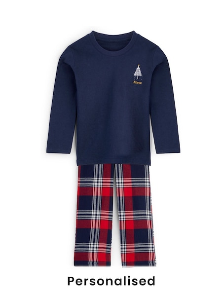 Personalised Toddlers Embroidered Christmas Tree Family Pyjamas by Stitch Style (Y00774) | £38