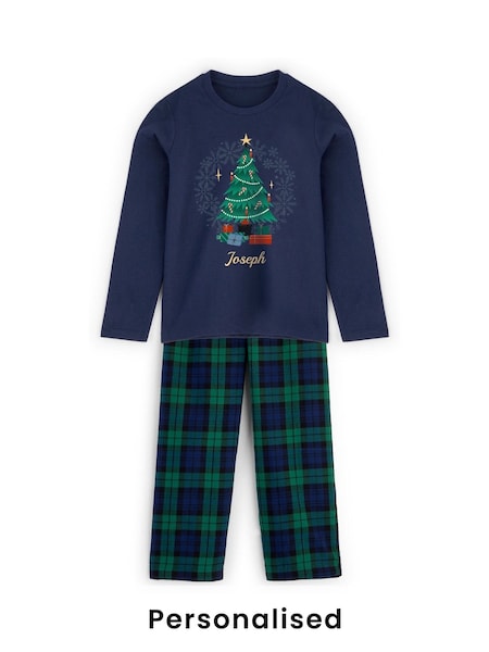 Personalised Kids Christmas Tree Pyjamas by Stitch Style (Y00776) | £38