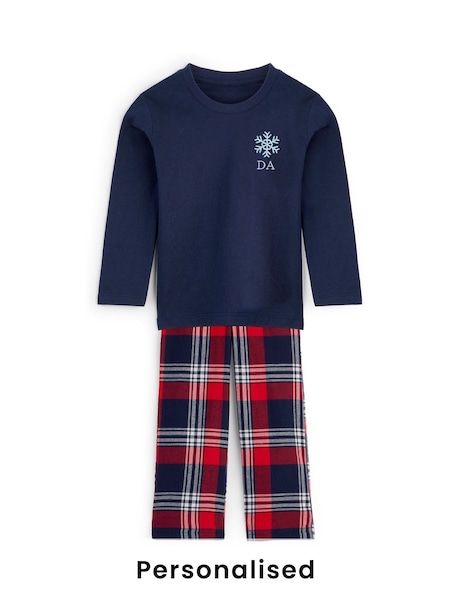 Personalised Toddlers Embroidered Snowflake Family Pyjamas by Stitch Style (Y00778) | £38