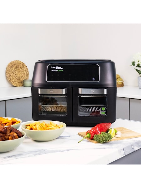 Hamilton Beach Black Vision Cook Digital Dual Air Fryer Oven (Y01097) | £100