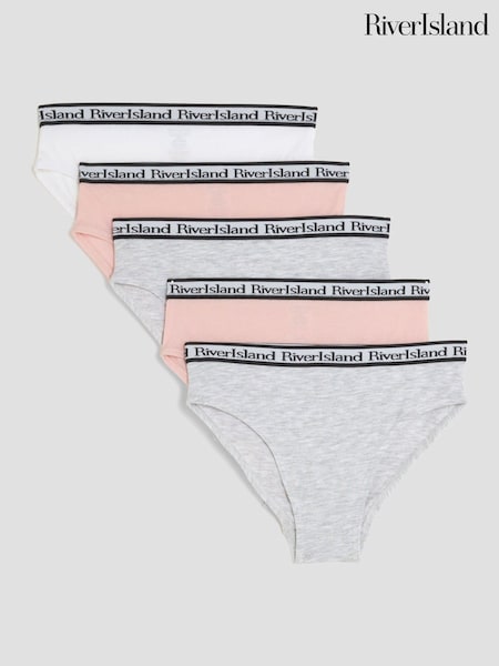 River Island Pink Mix Briefs 5 Pack (Y01119) | £12