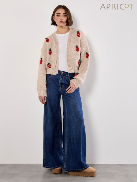 Apricot Natural Strawberry Open Cardigan (Y01135) | £45