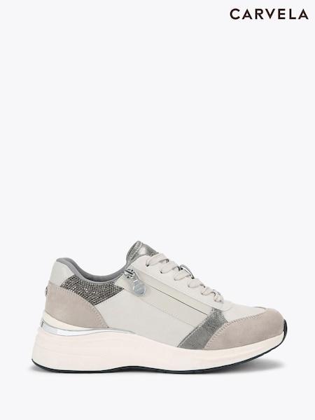 Carvela Grey Carvela Statement Zip Runner Trainers (Y01150) | £99