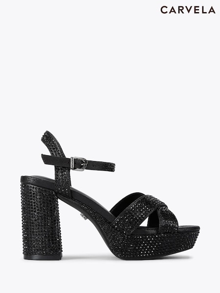 Carvela Black Carvela Sonata Platform Sandals (Y01160) | £99