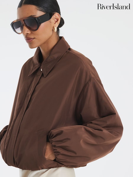 River Island Brown Bubble Hem Jacket (Y01200) | £59