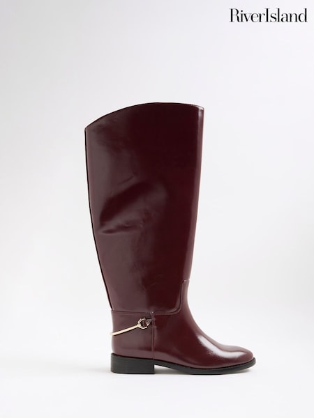 River Island Red High Leg Riding Boots (Y01220) | £56