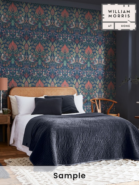 William Morris At Home Midsummer Dove and Rose A4 Wallpaper Sample (Y01272) | £1