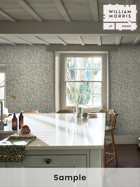 William Morris At Home Rose Garden Bird and Pomegranate A4 Wallpaper Sample (Y01273) | £1