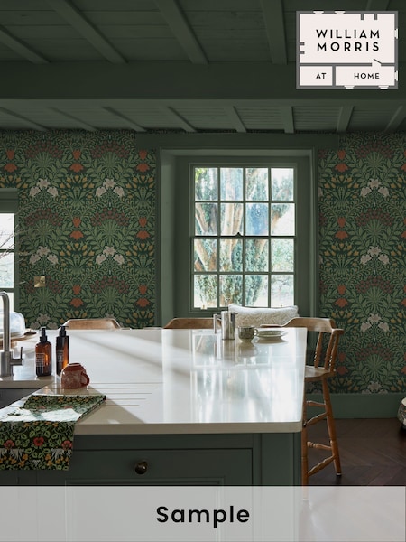 William Morris At Home Moss Green Garden A4 Wallpaper Sample (Y01278) | £1