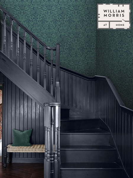 William Morris At Home Heritage Blue Acorn 10M Wallpaper (Y01301) | £60