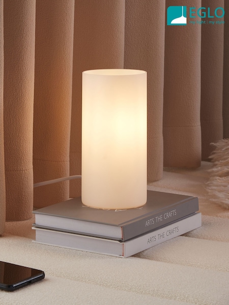 Eglo White Geo Matte Glass Table Lamp (Y01367) | £28