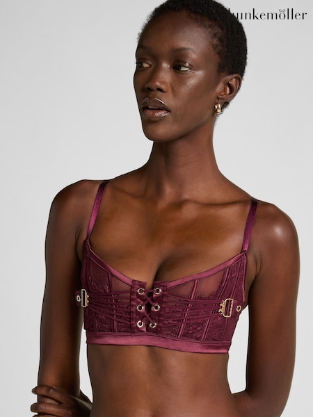 Hunkemöller Red Avela Non-Padded Longline Bra (Y01797) | £34