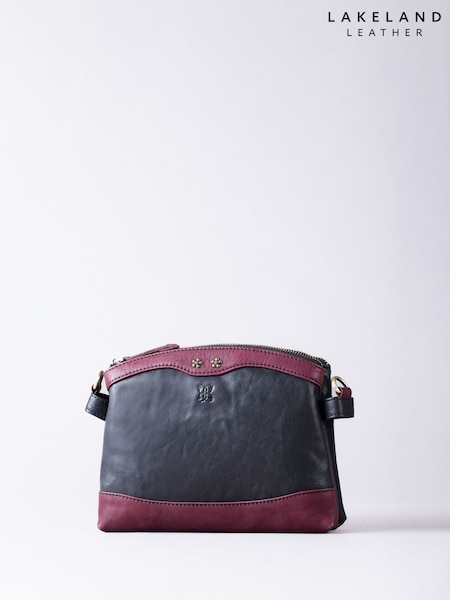 Lakeland Leather Black Hartsop Zip Cross-Body Bag (Y01974) | £60