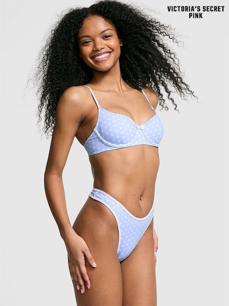 Victoria's Secret PINK Dottie Blue Wired Bikini Top (Y02017) | £34