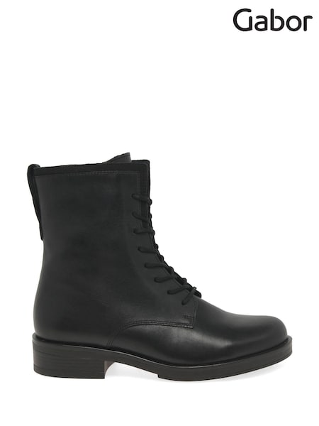 Gabor Womens Hay Lace Up Black Boots (Y02161) | £125