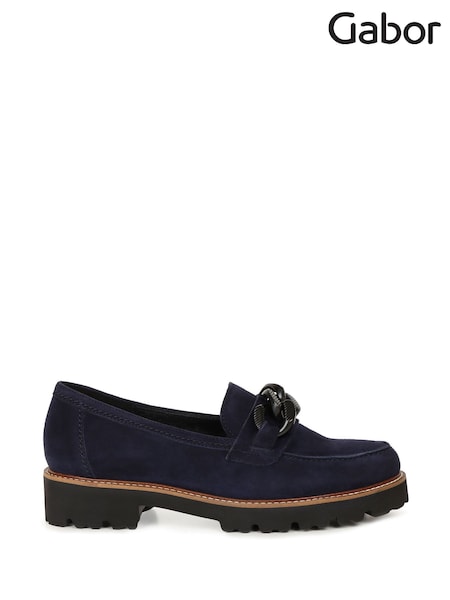 Gabor Womens Blue Squeeze Loafers (Y02162) | £125