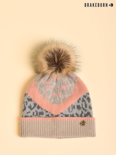 Brakeburn Grey Animix Beanie Hat (Y02267) | £25