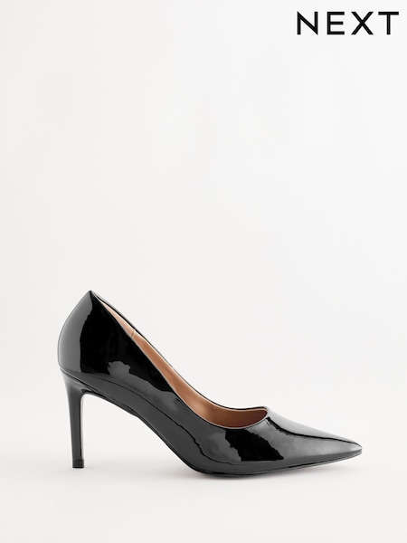 Black Wide Fit Forever Comfort® Standard Fit Point Toe Mid Heel Court Shoes (Y02668) | £32