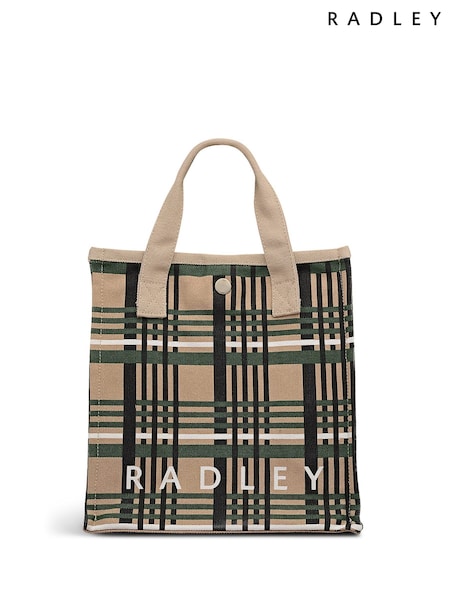 Radley Small Check Open Top Brown Grab Bag (Y02798) | £29