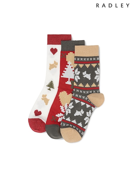 Radley Red Fairisle Pattern Socks Set (Y02799) | £25