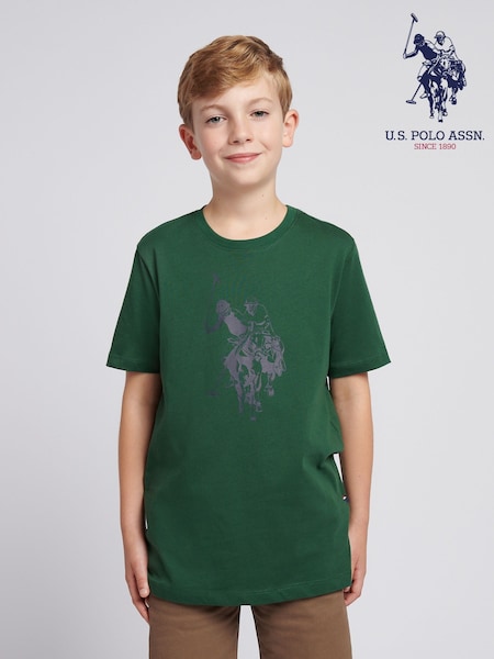 U.S. Polo Assn. Green Double Horsemen Graphic T-Shirt (Y03123) | £20 - £24