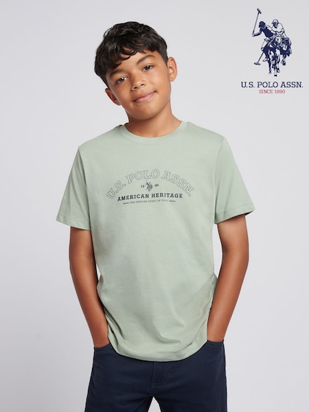 U.S. Polo Assn Green Heritage Graphic Print T-Shirt (Y03134) | £18 - £30
