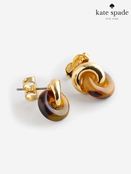 Kate Spade Brown Interlock Studs Earrings (Y03202) | £70