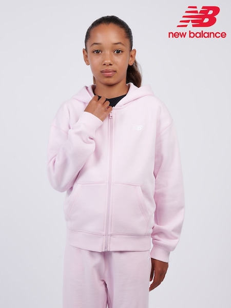 New Balance Pink Small French Terry Logo Full Zip Hoodie (Y03221) | £50 - £60