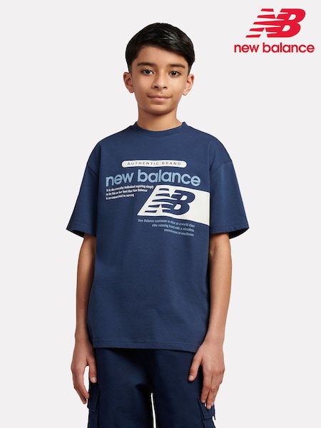 New Balance Blue Authentic Brand Players Graphic T-Shirt (Y03337) | £20 - £24