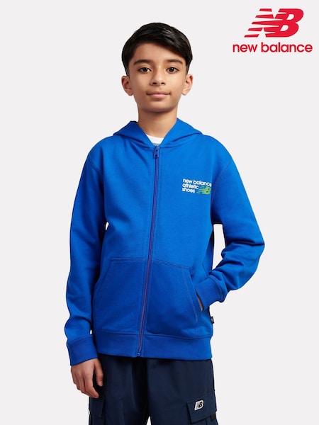 New Balance Blue Athletics Relaxed Premium Full Zip Hoodie (Y03351) | £50 - £60