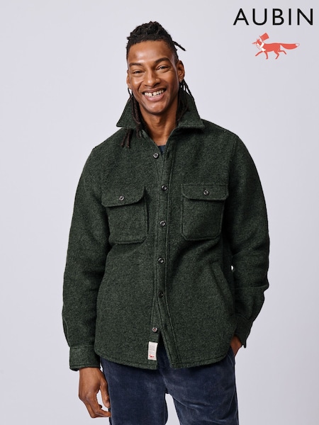 Aubin Green Kendale Wool Overshirt (Y03420) | £149