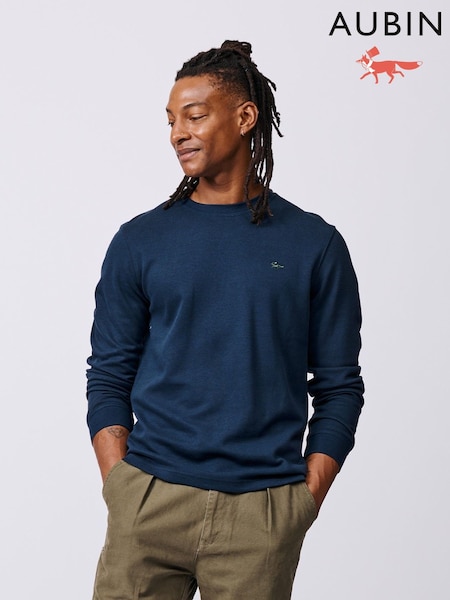Aubin Blue Anderson Long Sleeve T-Shirt (Y03424) | £59