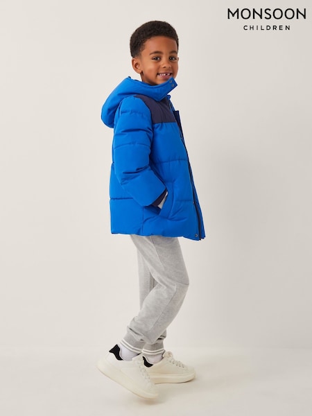 Monsoon Blue Colourblock Puffer Jacket (Y03449) | £50 - £65