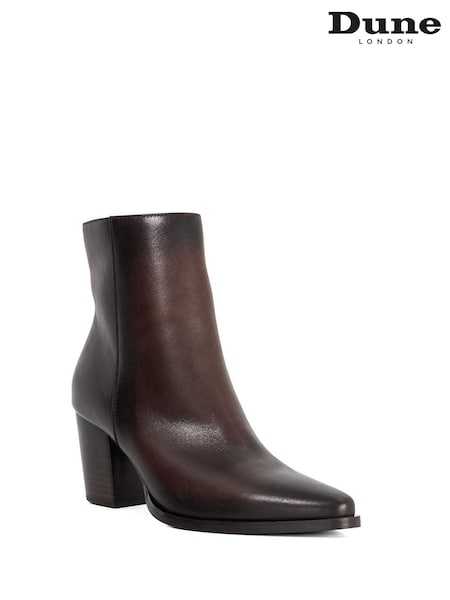 Dune London Brown Paxten Smart Western Ankle Boots (Y03523) | £159