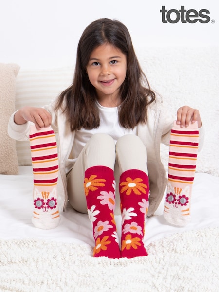 Totes Red Tosties Kids Original Slipper Socks 2 Pack (Y03580) | £10