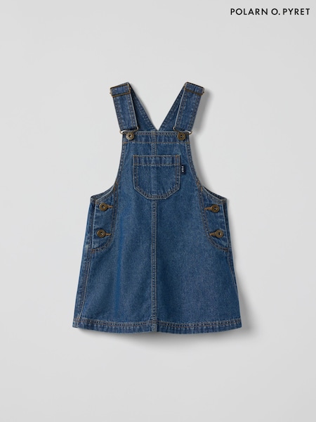 Polarn O. Pyret Blue Cotton Denim Pinafore (Y03609) | £35