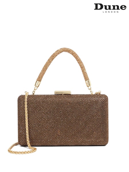 Dune London Brown Slim Beaut Hard Clutch Bag (Y03627) | £109