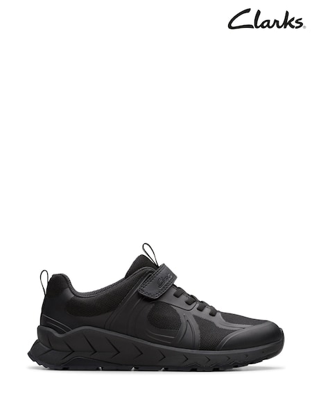 Clarks Black Selva Edge Kids Shoes (Y03725) | £38 - £42
