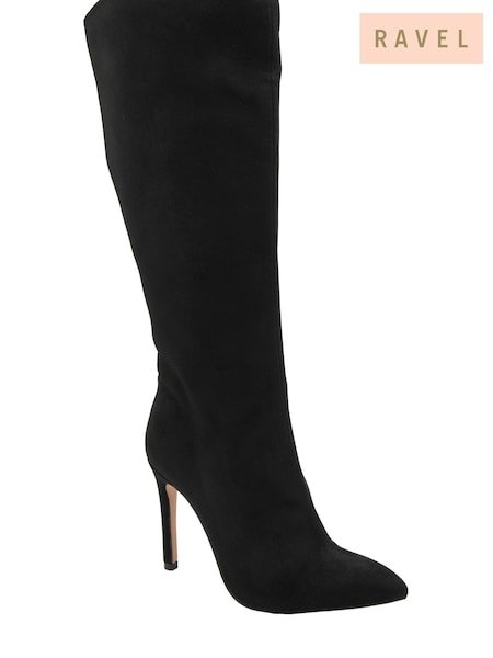 Ravel Black Heeled Knee-High Boots (Y03795) | £85