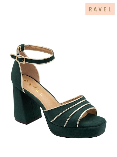 Ravel Green Heeled Sandals (Y03796) | £60