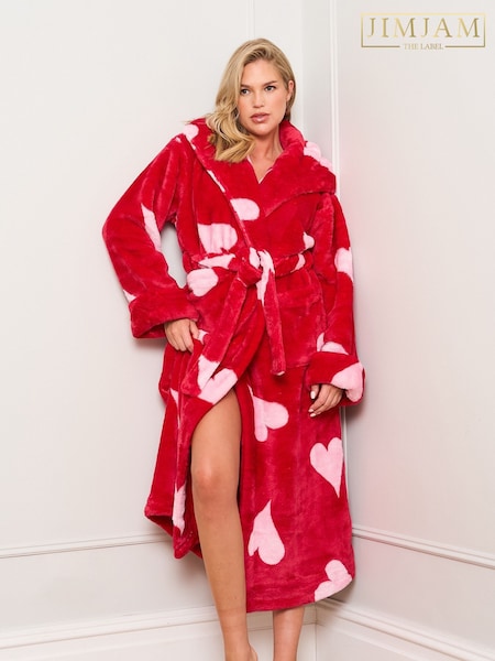 Jim Jam the Label Pink Heart Dressing Gown (Y03836) | £38