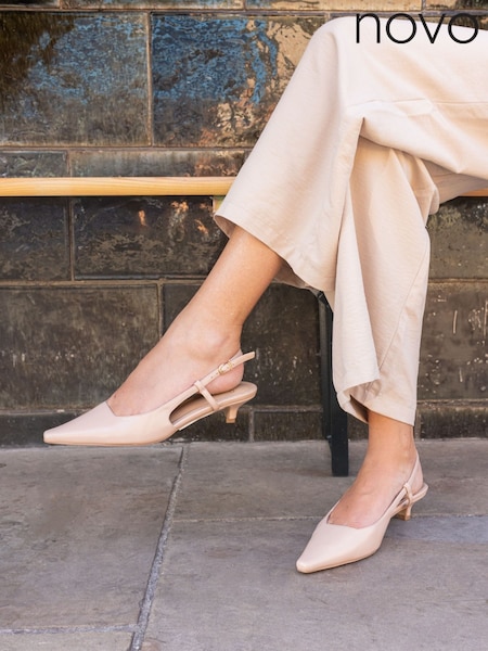 Novo Nude Wide Fit Izzy Low Heel Slingback Point Courts (Y03854) | £36