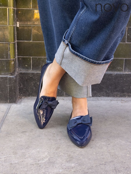 Novo Blue Coco Bow Flat Point Shoes (Y03873) | £34