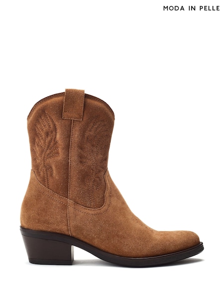 Moda in Pelle Bletchley Western Ankle Brown Boots (Y03876) | £140