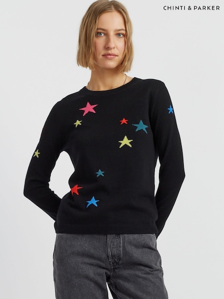 Chinti & Parker Wool Cashmere Star Black Sweater (Y03891) | £125