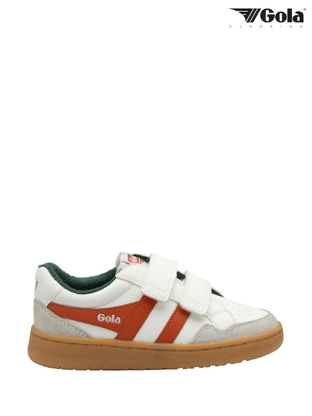 Gola White Kids Eagle Strap Trainers (Y03907) | £55