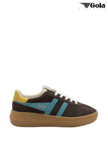 Gola Brown Ladies Athena Suede Lace-Up Trainers (Y03910) | £95